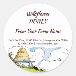 Adesivo Colmeia e Nuvens Personalizadas Mel 3"