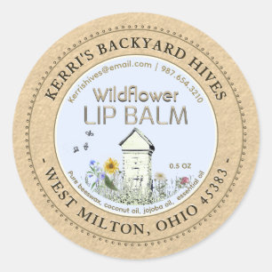 Adesivo Colmeias do quintal Cera de abelha Lip Balm Kraft 