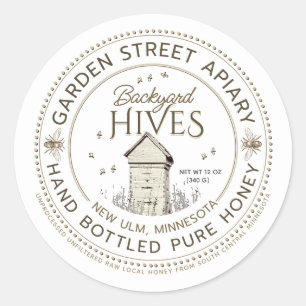 Adesivo Colmeias do quintal Mão Engarrafada Mel Puro