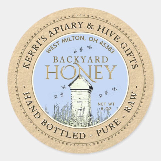 Adesivo Colmeias do quintal Rótulo de Mel Corda Bruta (Frente)