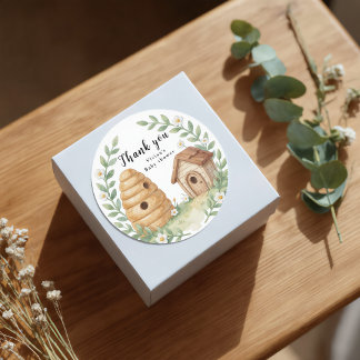 Adesivo Colmeias Florais e pequeno Obrigado Abelha