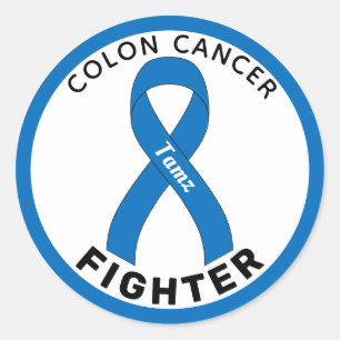 Adesivo Colon Cancer Fighter White Round Sticker