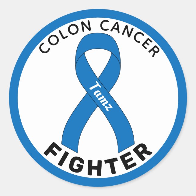 Adesivo Colon Cancer Fighter White Round Sticker (Frente)