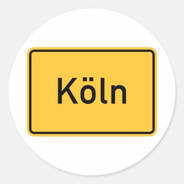 Adesivo Colônia, Alemanha - Sinal de Estrada (Frente)
