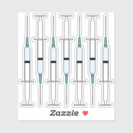 Adesivo Coloque a Agulha na seringa da vacina COVID