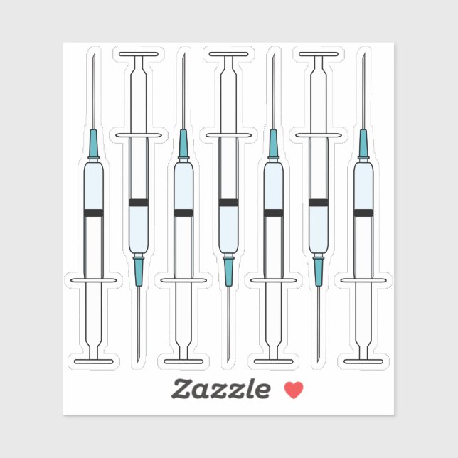 Adesivo Coloque a Agulha na seringa da vacina COVID (Folha)