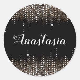 Adesivo Coloque as sequências de Ouros de chuva com brilh