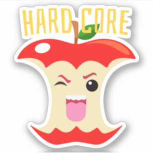 Adesivo Coloque o Comida Cute Hardcore Apple Core Sticker