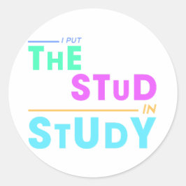 Adesivo Coloquei o Estudo - Design de Estudante Engraçado