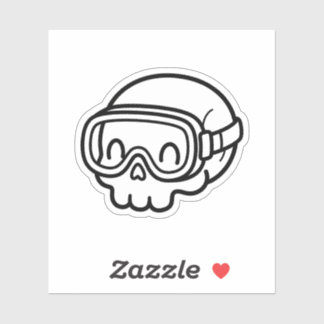 Adesivo Color Your Own Kawaii Skull Swim Goggles Summer