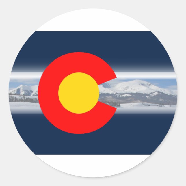 Adesivo Colorado Flag com Montanhas (Frente)