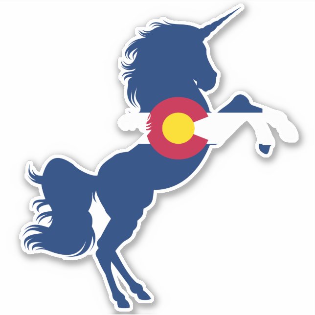 Adesivo Colorado Flag Unicorn Sticker (Frente)