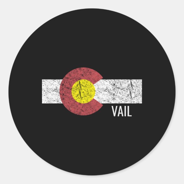 Adesivo Colorado Vail Flag Ski Distante (Frente)