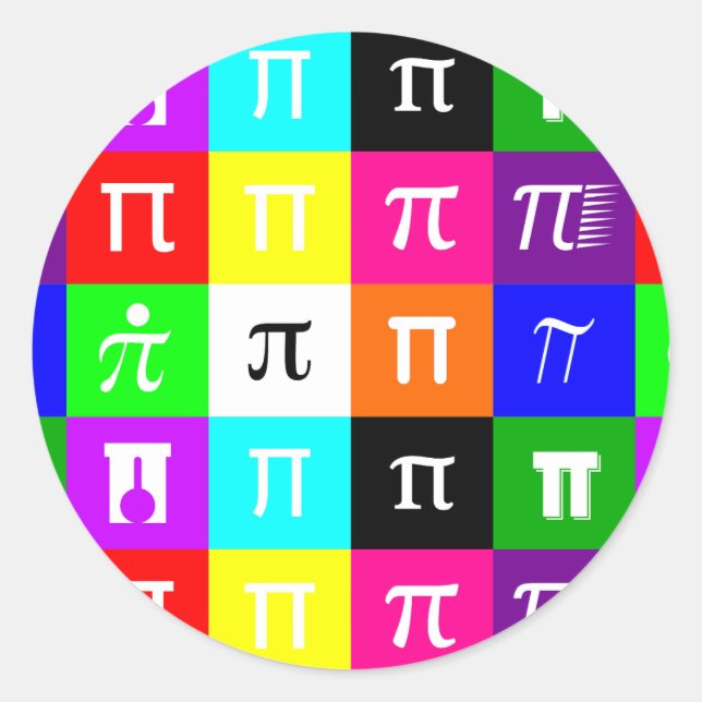 Adesivo colorblock feliz pi day geometry science (Frente)