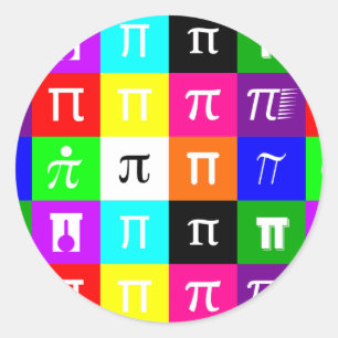 Adesivo colorblock feliz pi day geometry science
