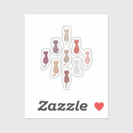 Adesivo Colorful Cat Silhouettes