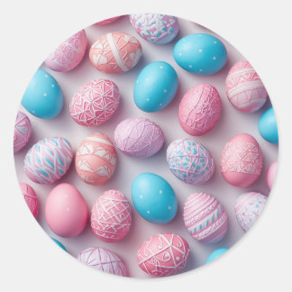 Adesivo Colorful Easter Egg Hunt Classic Round Sticker 