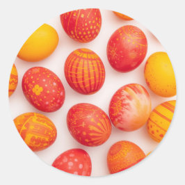 Adesivo Colorful Easter Egg Hunt Classic Round Sticker 