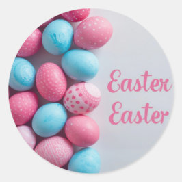 Adesivo Colorful Easter Egg Hunt Classic Round Sticker 