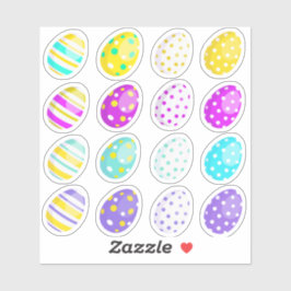 Adesivo Colorful Easter Eggs Custom-Cut Vinyl Sticker Set