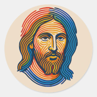 Adesivo Colorful Fingerprint Portrait of Jesus Sticker