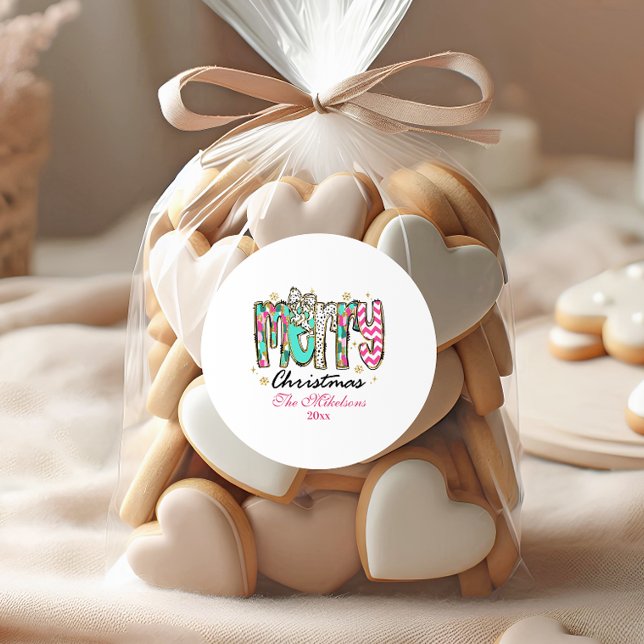 Adesivo Colorful Retro  Merry Christmas (Criador carregado)