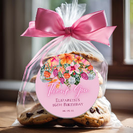 Adesivo Colorful Tropical Flowers Disco Balls Neon Glow