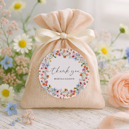 Adesivo Colorful Wildflower Wedding Thank You Favor