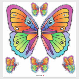 Adesivo Colorida Borboletas Vinheta-Vinho Com Corte Person