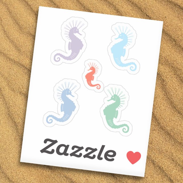 Adesivo Colorida Colorida Seacavalo Stickers Set (Colorful Seahorse Stickers Set)