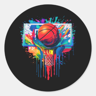 Adesivo Colorida Drill Ball Hoop Slam Dunk Dripp