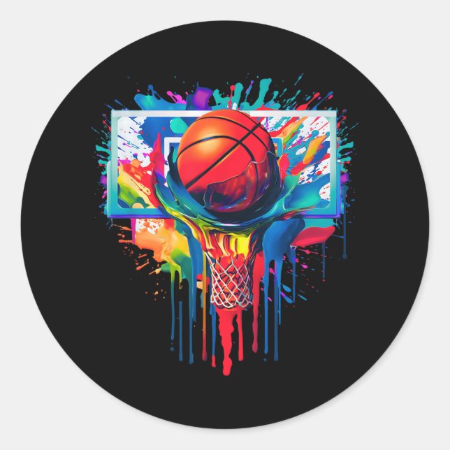 Adesivo Colorida Drill Ball Hoop Slam Dunk Dripp (Frente)