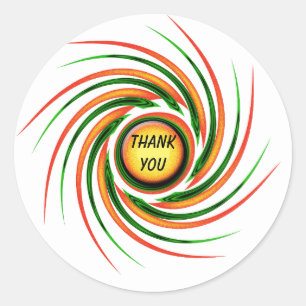 Adesivo Colorida Espiral, Geral Obrigado