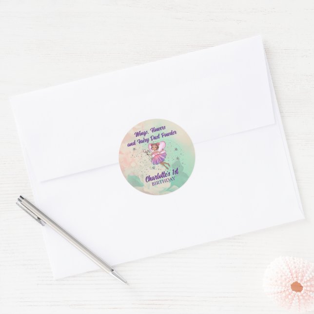 Adesivo Colorida Fairy Birthday (Envelope)