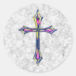 Adesivo Colorida Fé Cross Vintage Style Sticker Seal