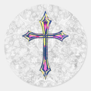 Adesivo Colorida Fé Cross Vintage Style Sticker Seal