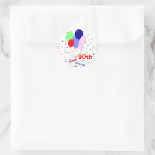 Adesivo Colorida Feliz 90 Balões de Aniversário