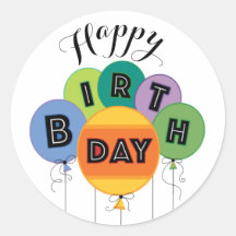 Colorida Feliz Balões de Aniversário Clássicos Rou