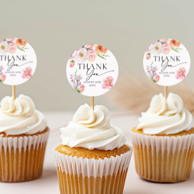 Adesivo Colorida Floral Obrigado (Criador carregado)