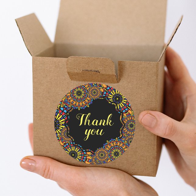 Adesivo Colorida Floral Oriental Mandalas Obrigado (Criador carregado)