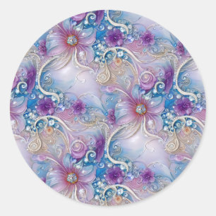 Adesivo Colorida Floral Pearl Gems Sticker