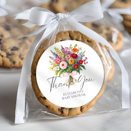 Adesivo Colorida Flores de Jardim Buquê Rosa Arco Obrigado