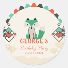 Adesivo Colorida Geométrica Formas Tribais Fox Aniversário