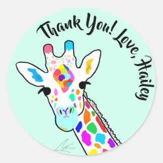 Adesivo Colorida Girafa Moderna Mint