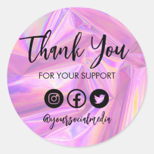 Adesivo Colorida Holo Trendy Obrigado Media Insert