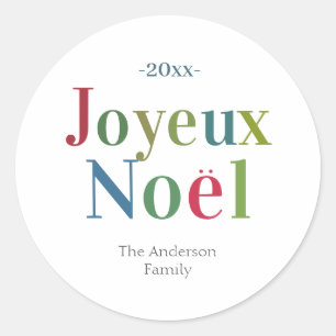 Adesivo Colorida Joyeux Noel Natal Francês