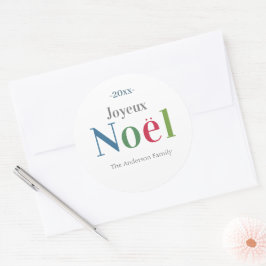 Adesivo Colorida Joyeux Noel Natal Francês