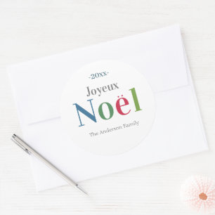 Adesivo Colorida Joyeux Noel Natal Francês     