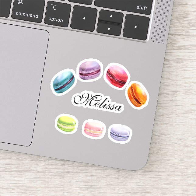 Adesivo Colorida Macarons Sweet Dessert Watercolor (Detalhe)