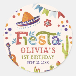 Adesivo Colorida Mexicana Fiesta Primeiro Aniversário
